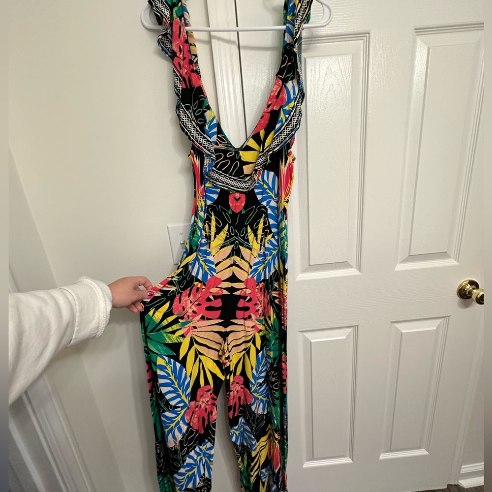 Tropical Print Junpsuit